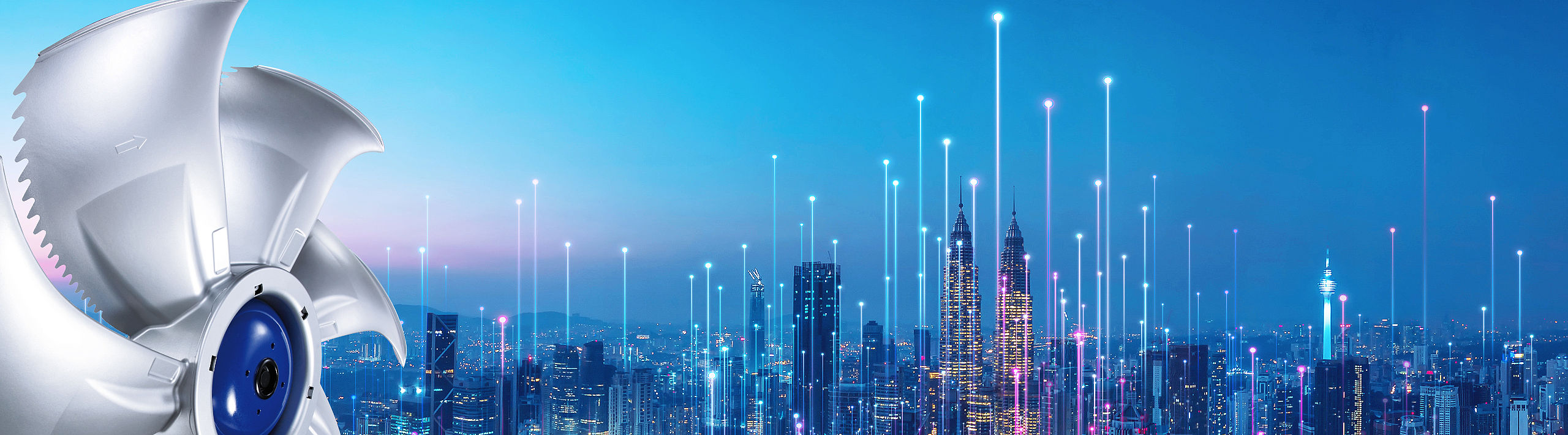 Innovative Lösung vor einer Skyline